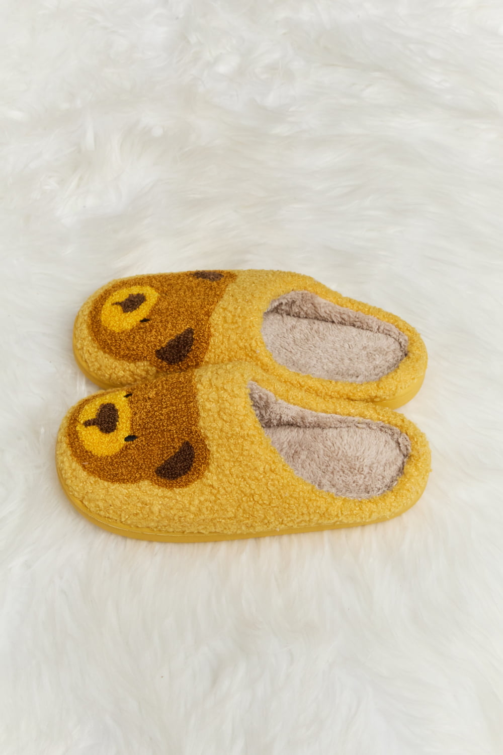 Heri & Hama Teddy Bear Print Plush Slide Slippers