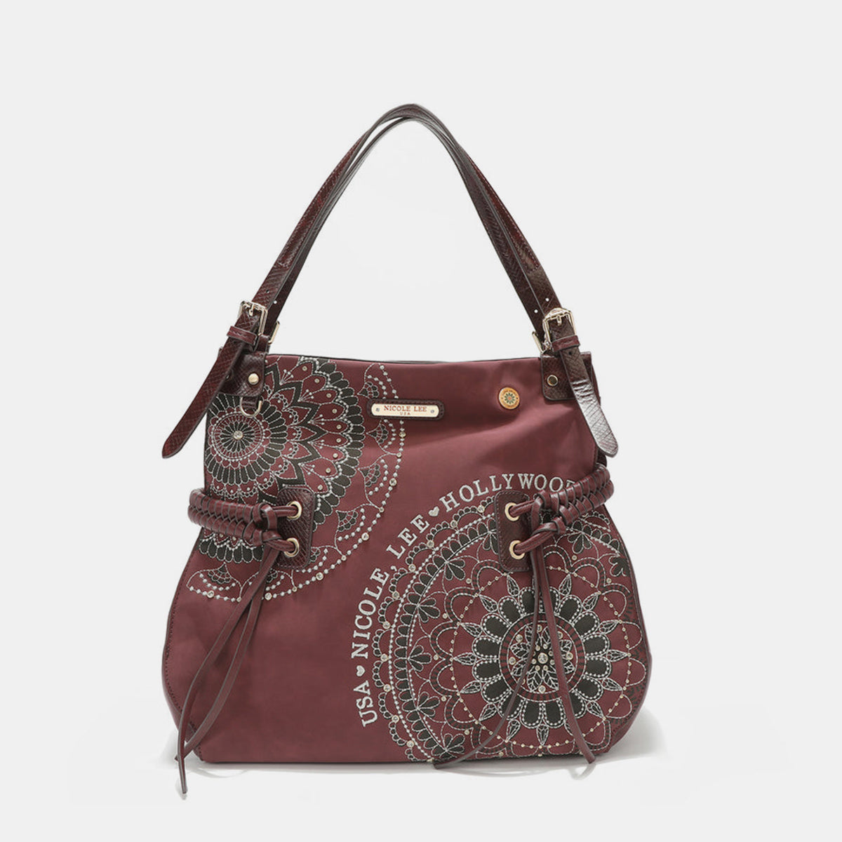 Side Braided Embroidery Hobo Bag