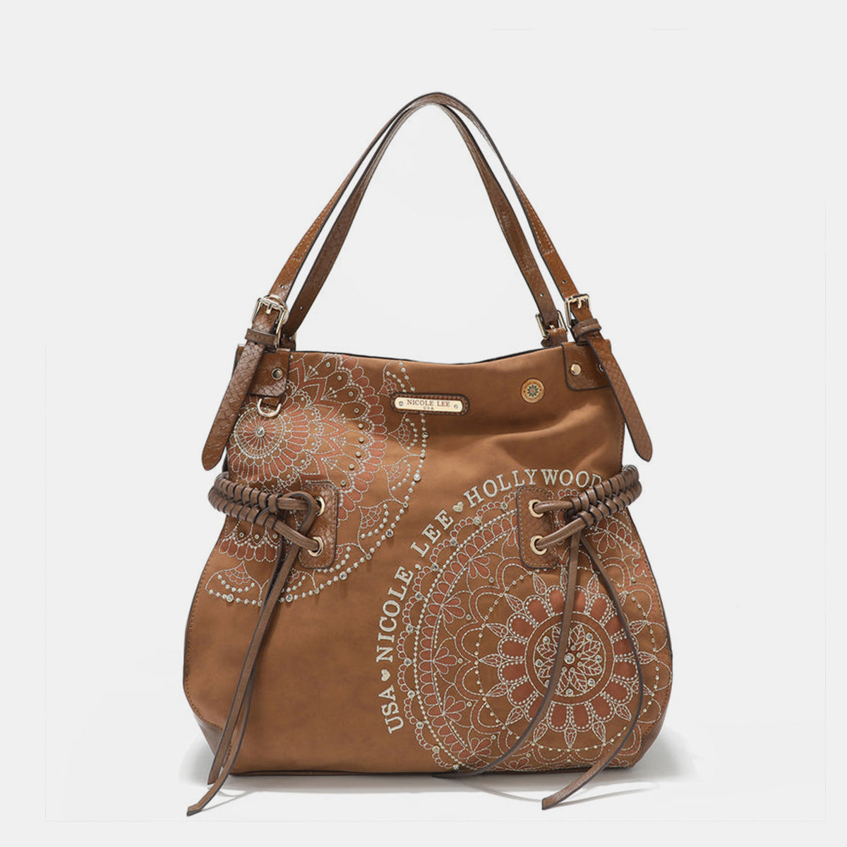 Side Braided Embroidery Hobo Bag