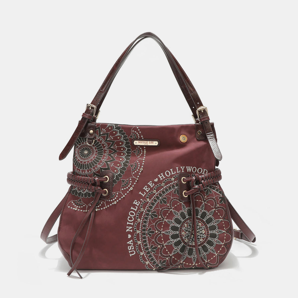 Side Braided Embroidery Hobo Bag