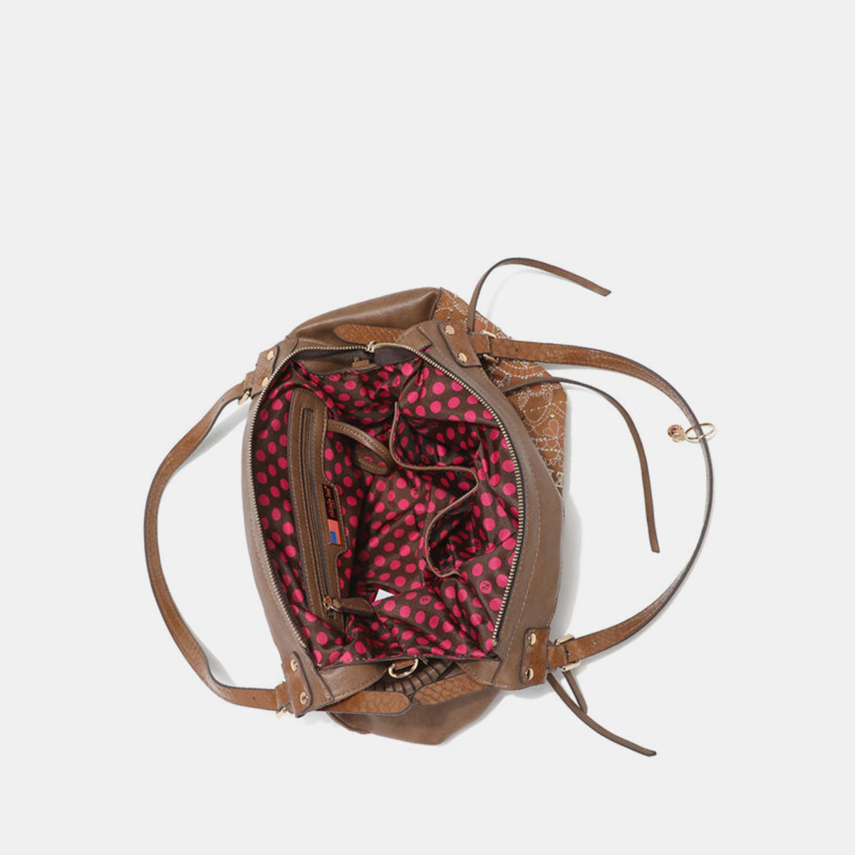 Side Braided Embroidery Hobo Bag