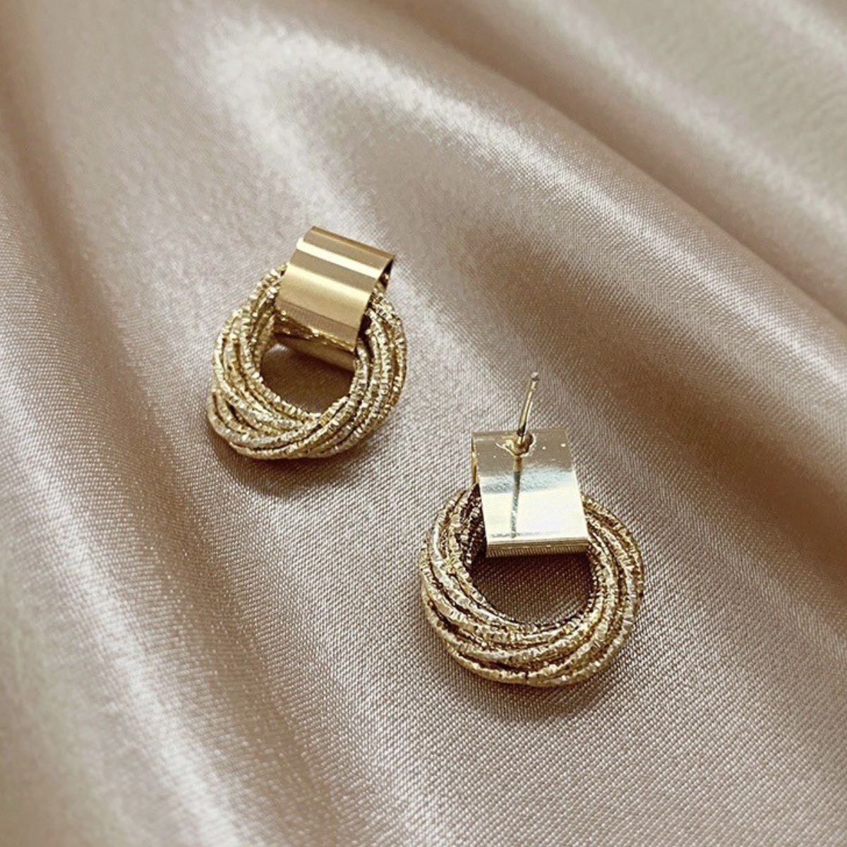 Alloy Gold-Plated Drop Earrings