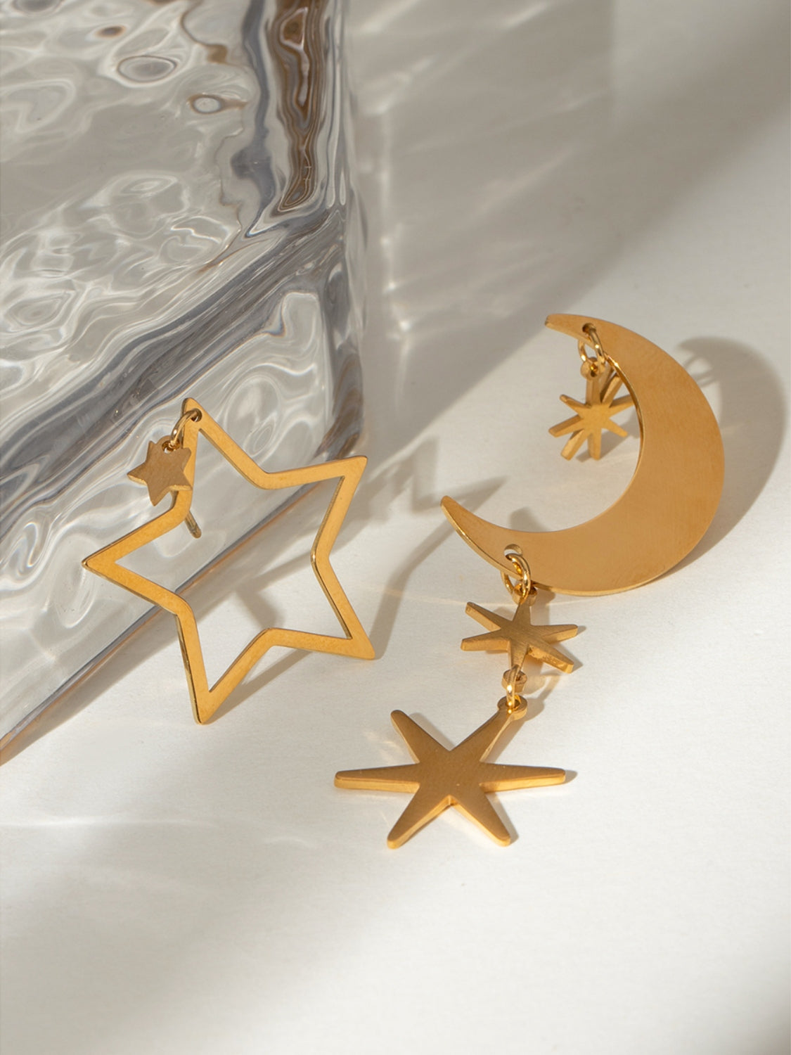 18K Gold-Plated Moon & Star Earrings