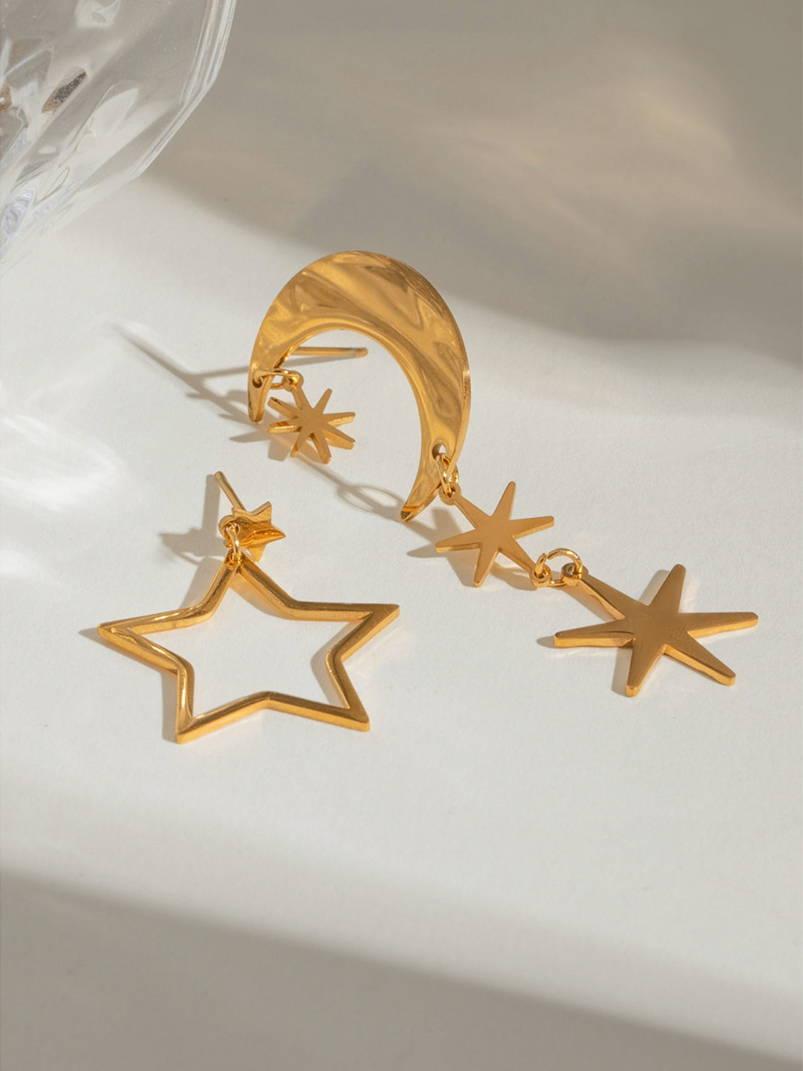 18K Gold-Plated Moon & Star Earrings