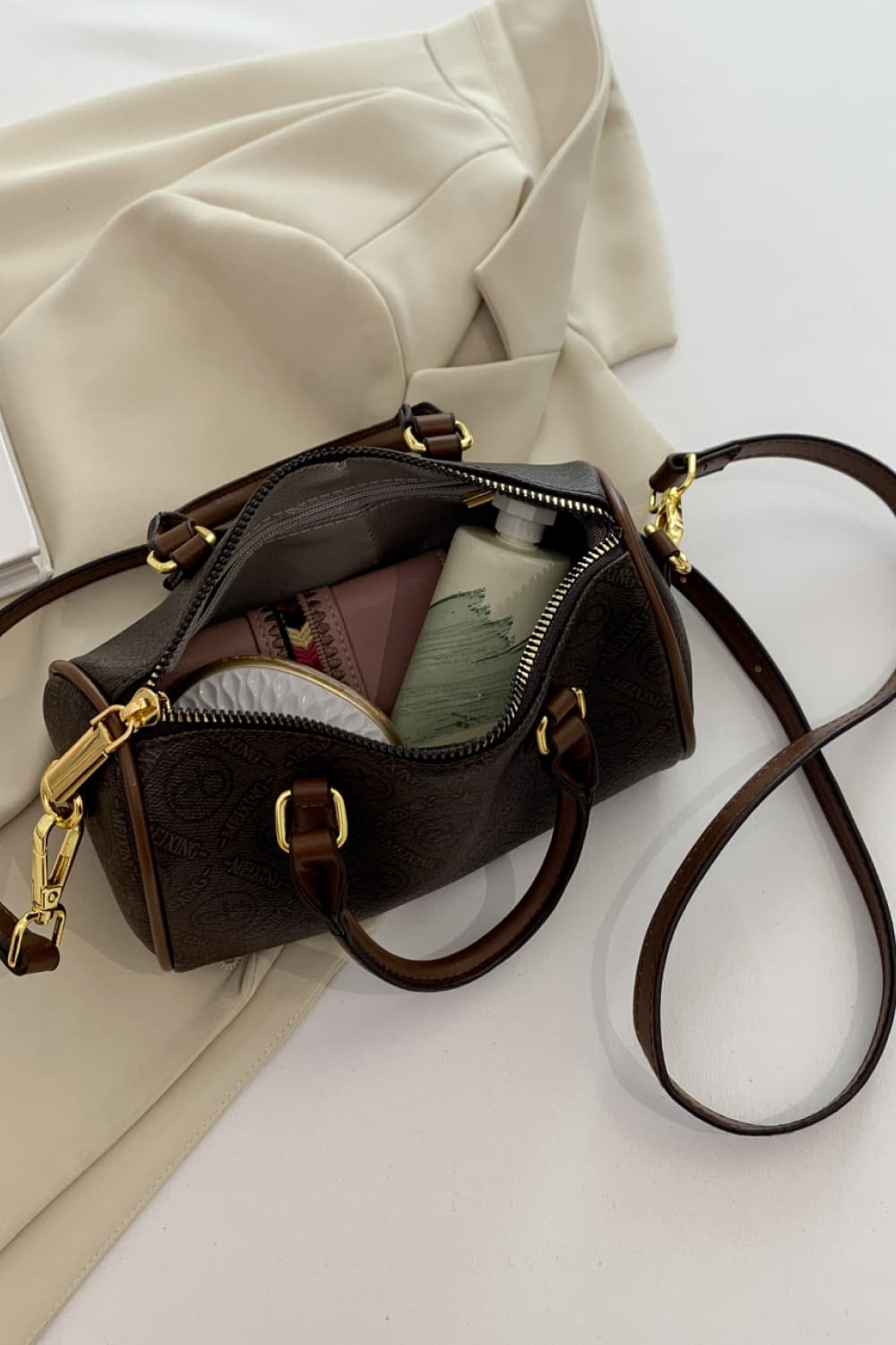 Leather Cylinder Handbag