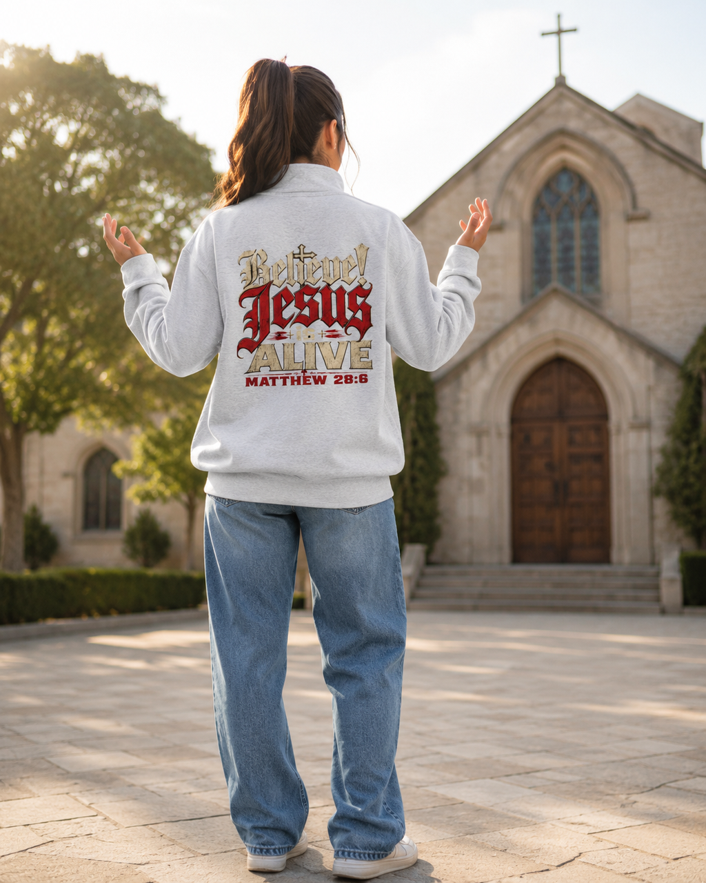 Jesus Alive Quarter Zip Sweatshirt