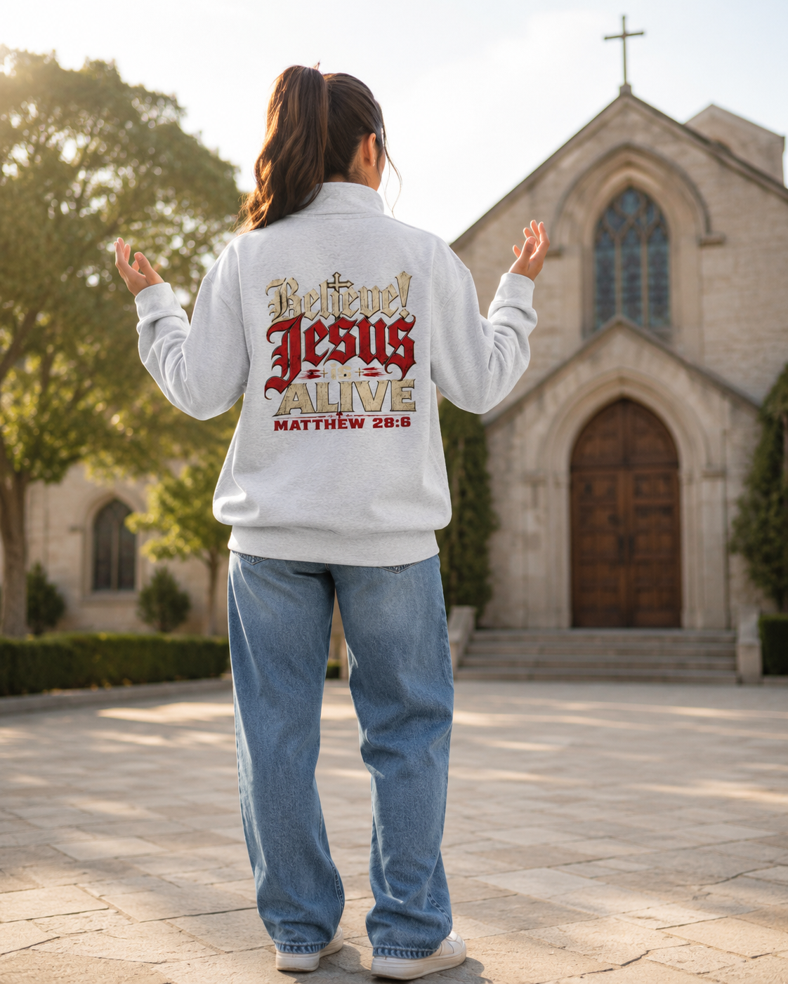 Jesus Alive Quarter Zip Sweatshirt