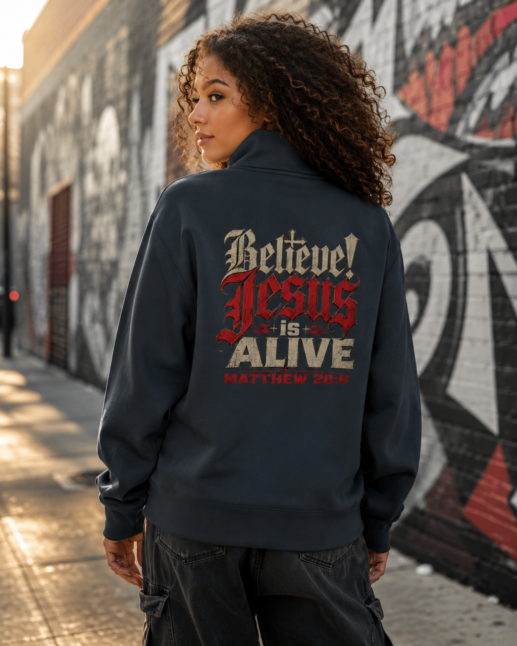 Jesus Alive Quarter Zip Sweatshirt