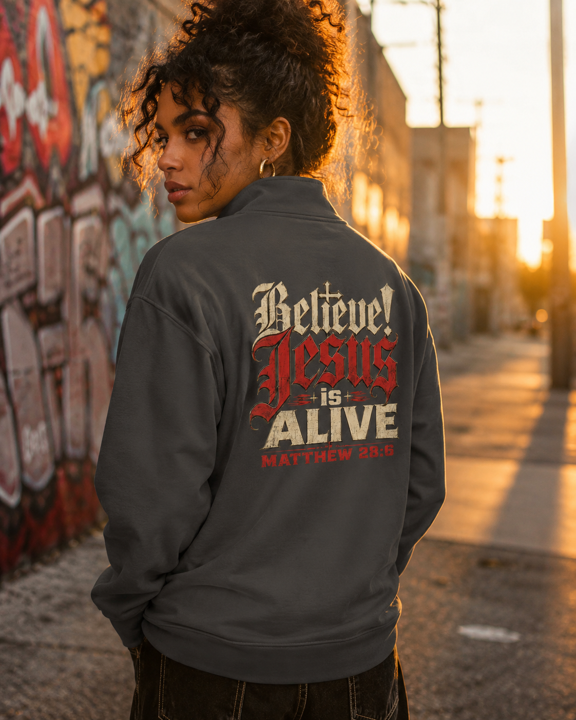 Jesus Alive Quarter Zip Sweatshirt