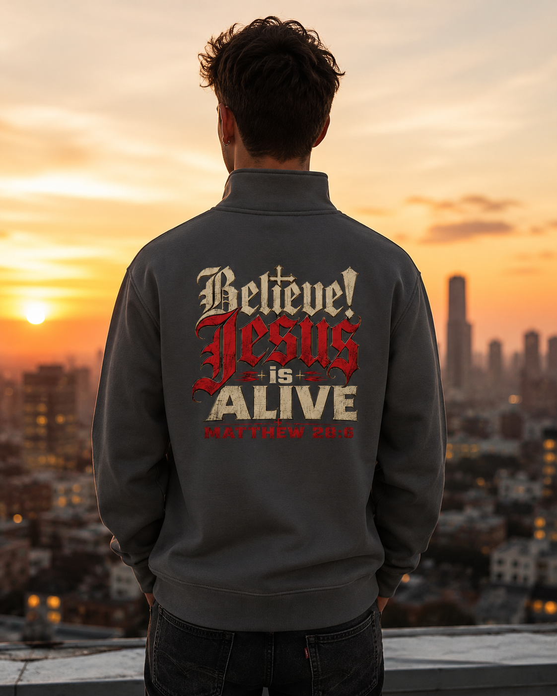 Jesus Alive Quarter Zip Sweatshirt