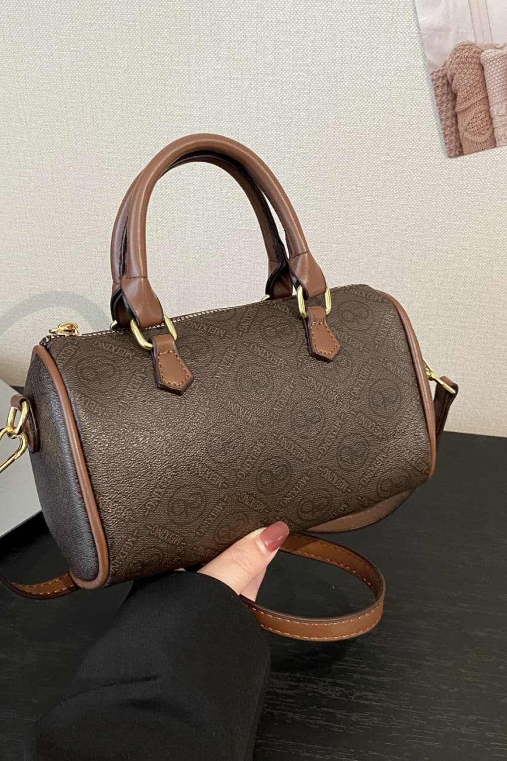 Leather Cylinder Handbag