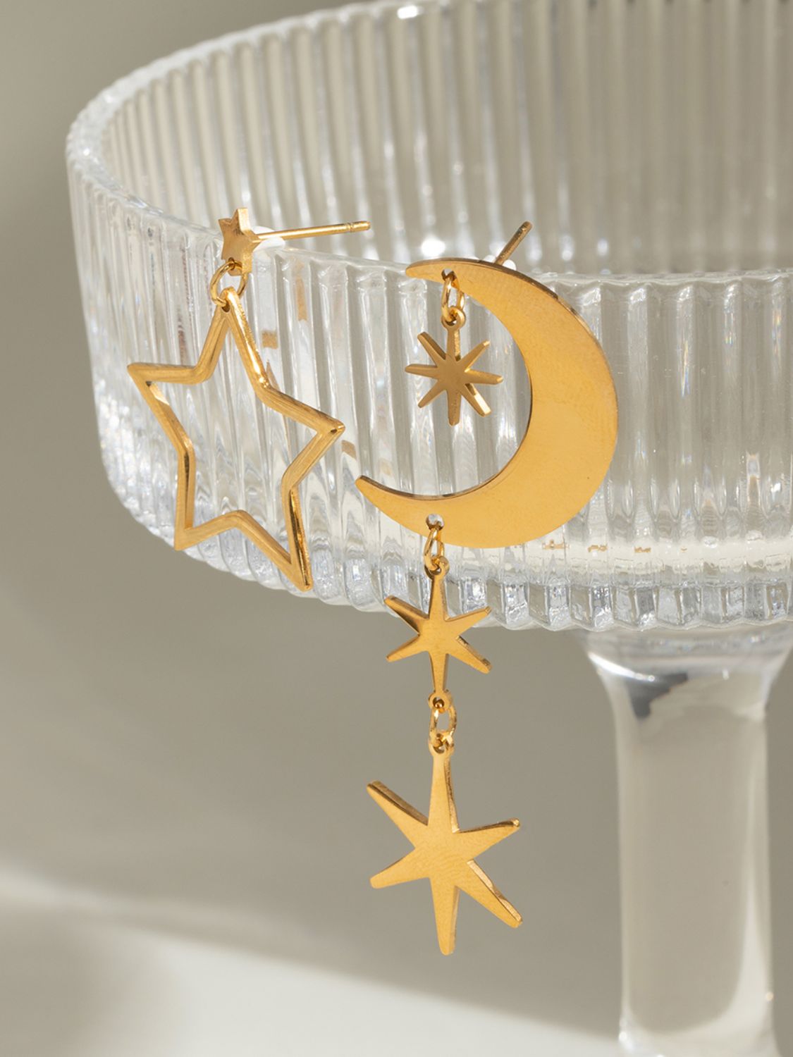 18K Gold-Plated Moon & Star Earrings