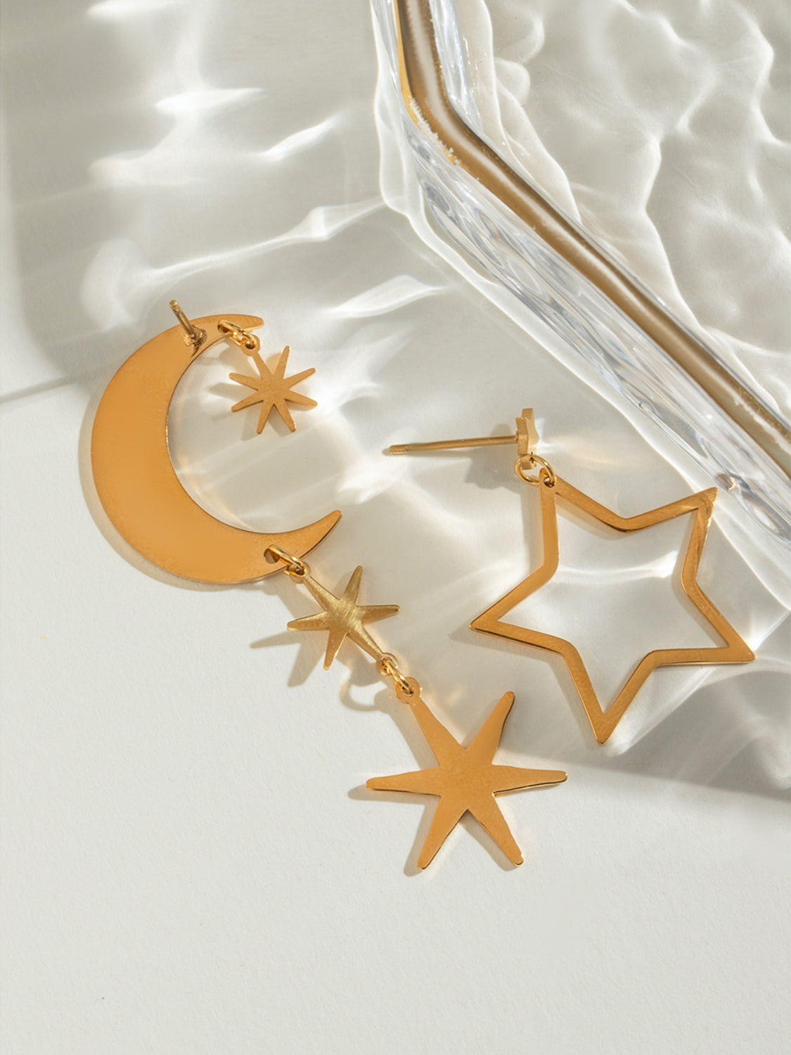 18K Gold-Plated Moon & Star Earrings