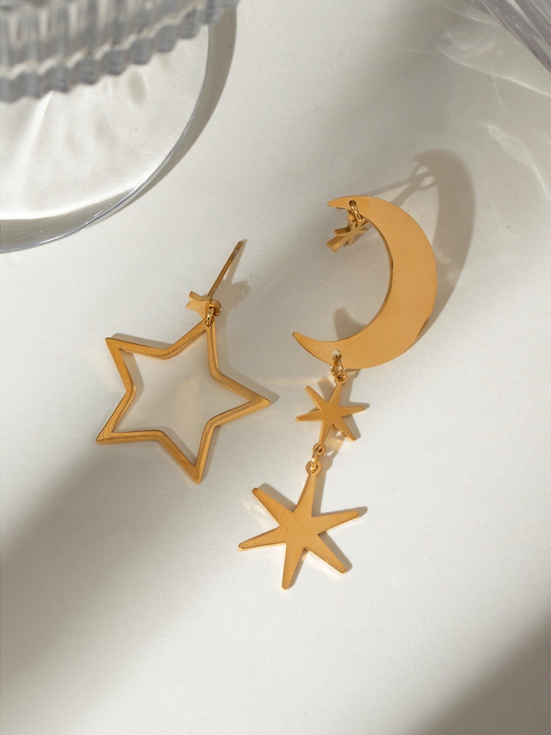 18K Gold-Plated Moon & Star Earrings