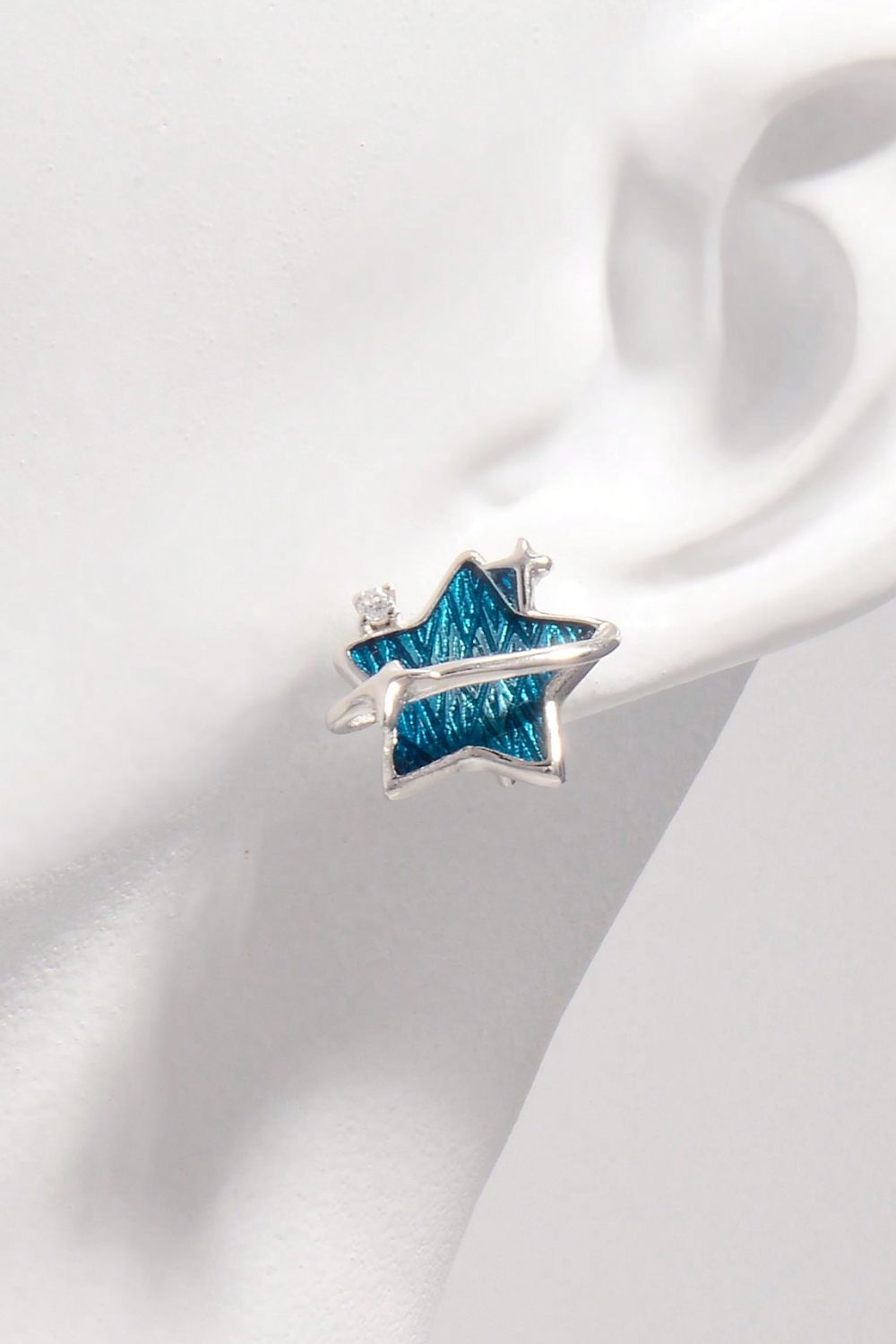 Sterling Silver Zircon Star Earrings