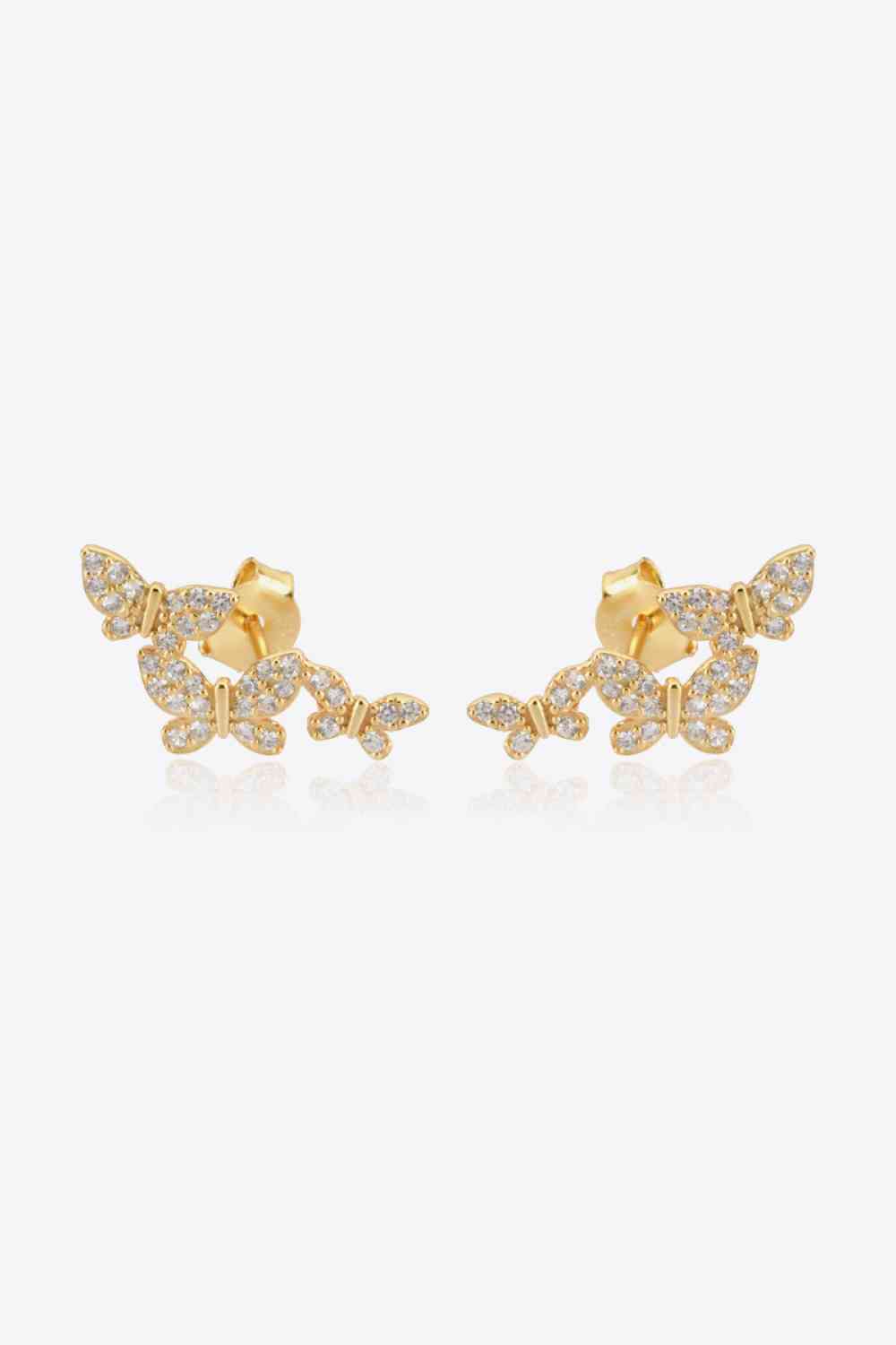 Zircon Butterfly Sterling Silver Earrings