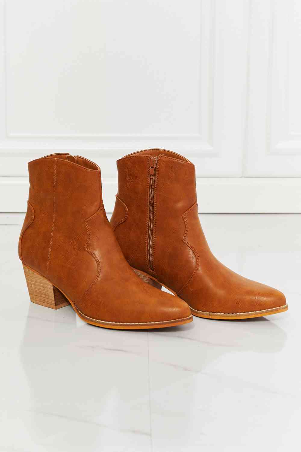 Watertower Town Faux Leather Western Ankle Boots