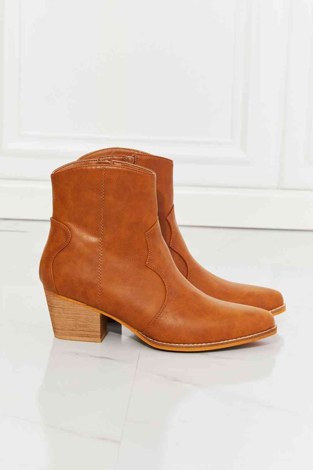 Watertower Town Faux Leather Western Ankle Boots